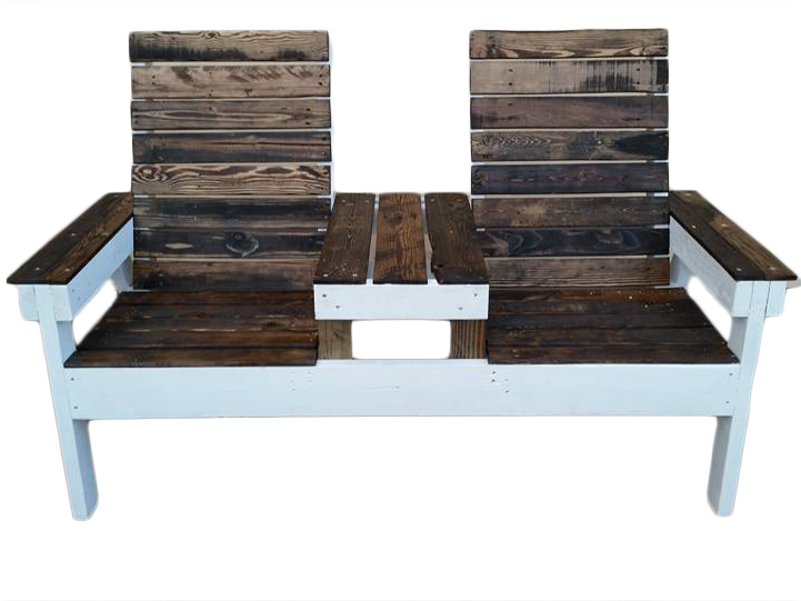Rustic Two Seater Handmade Pallet Patio Furniture With - Garden Furniture (720x720), Png Download