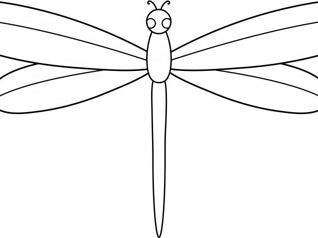 Dragonfly Clipart Line Art - Clip Art (640x480), Png Download