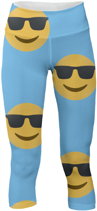 Sunglasses Emoji Yoga Leggings Pants $65 - Hockey Sock (400x719), Png Download