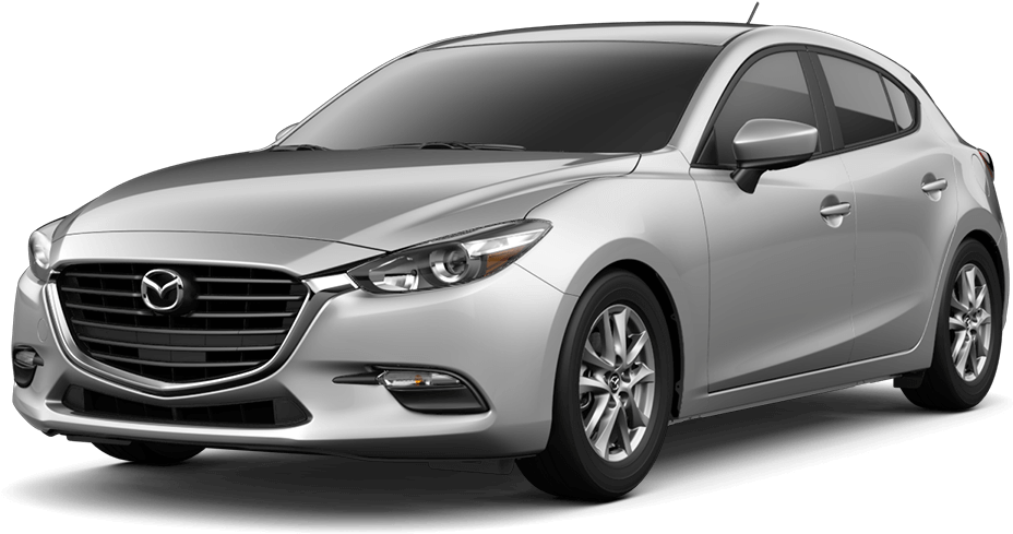 Sonic Silver Metallic - 2018 Mazda 3 Hatchback Png (1000x525), Png Download