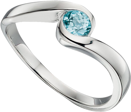 Blue Topaz Ladies Sterling Silver Ring - Unique Wishlist Sterling Silver Blue Topaz Solitaire (592x423), Png Download