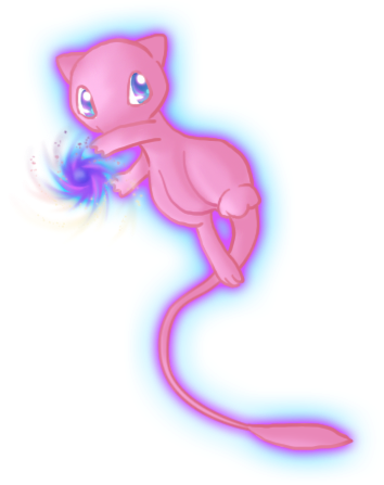 Mew Was First Introduced Into The Pokemon World In - Mew Aura Sphere (354x447), Png Download