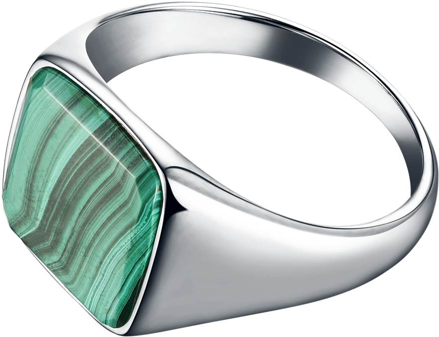 Malachite Signature - Silver Ring - Northern Legacy Malachite Signature Ring Silver (1500x1499), Png Download