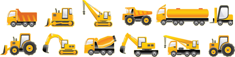 Heavy Earth Moving Machinery (784x190), Png Download