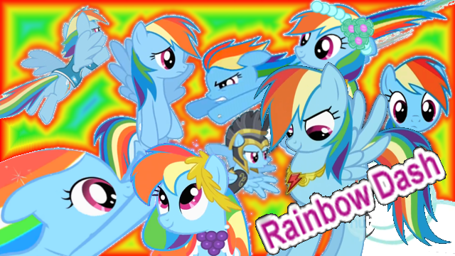 Fanmade Rainbow Dash Collage Mewkat14 - Friendship Is Magic Rainbow Dash (640x360), Png Download
