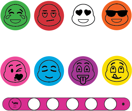 Wrap N Snaps Pink Emoji Faces Bracelet System - Bracelet (550x550), Png Download