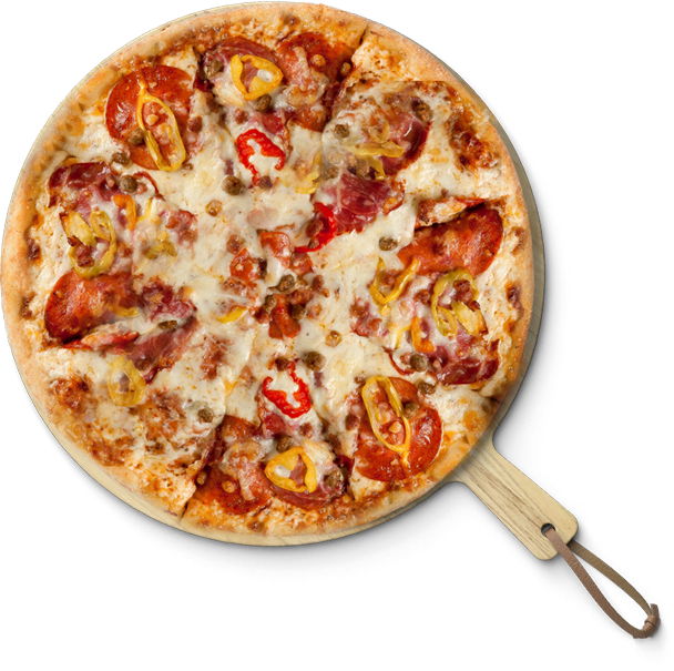 View All Specials - Pizza Top View Png (608x605), Png Download