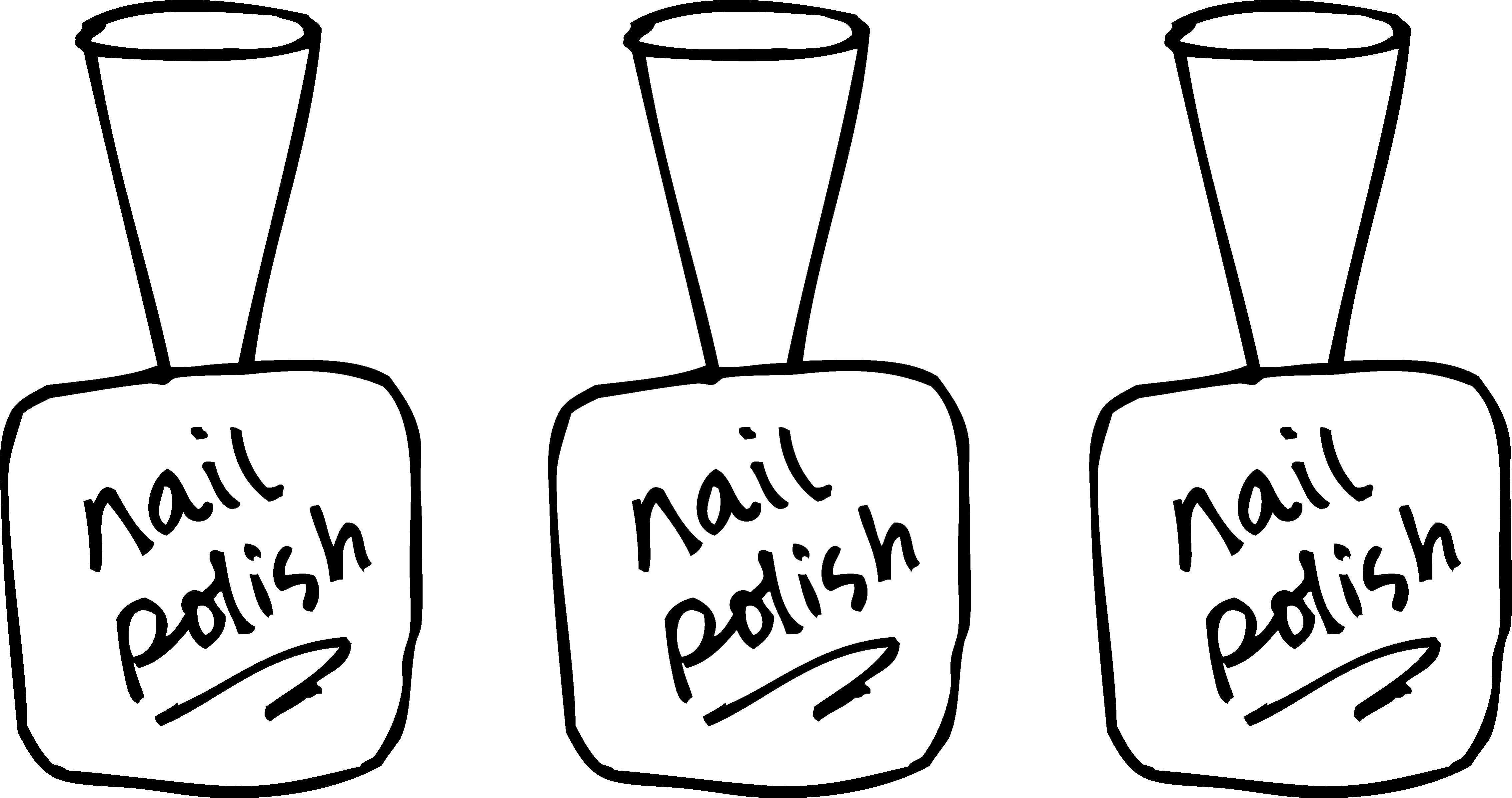 Nail Polish Coloring Page - Nail Polish For Coloring (4537x2393), Png Download