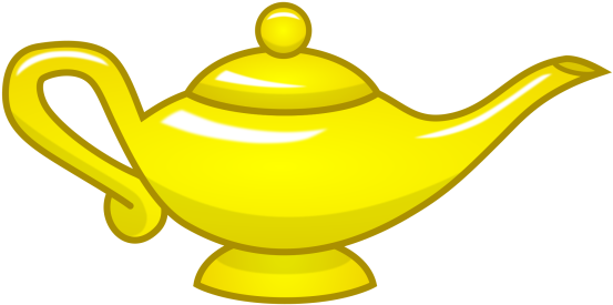 Gold Magic Lamp - Gold (600x300), Png Download