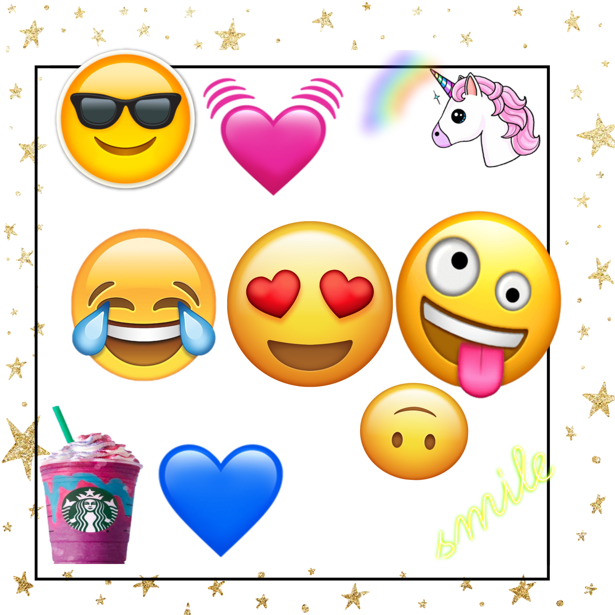 Sticker Emoji Heartstarbucks Smile Unicorn Png Transparent - Idecoz Emoji Reusable Large Vinyl Decal Sticker Skin (2048x2048), Png Download