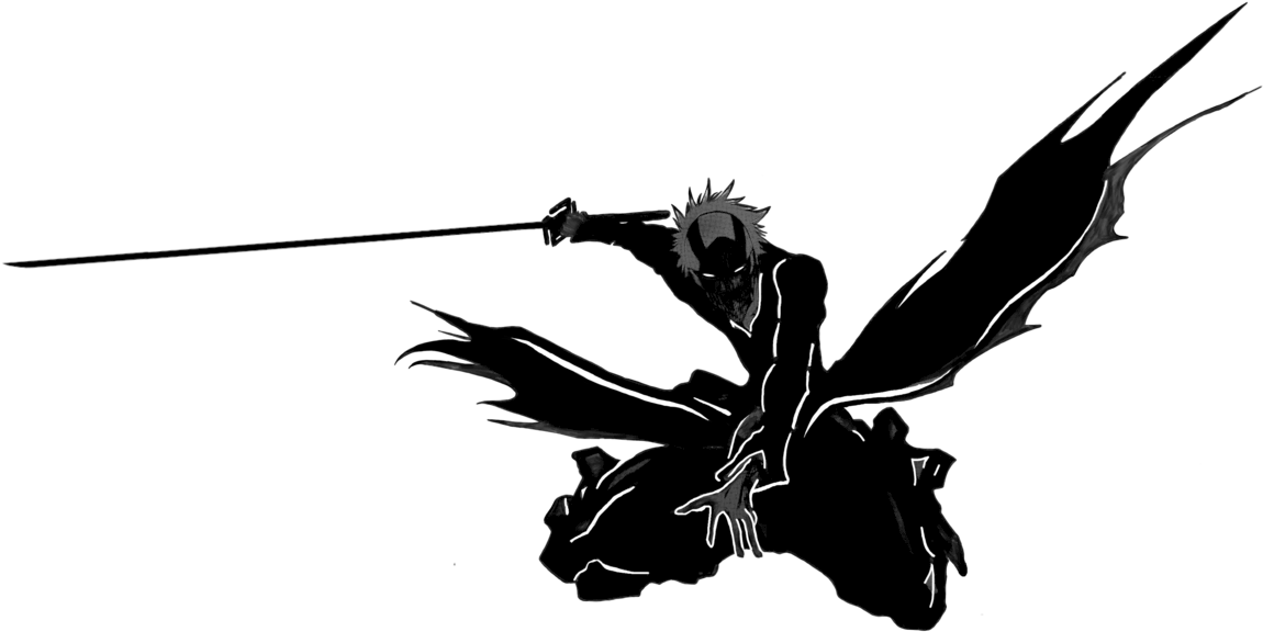 Hollow Ichigo Black And White (1200x618), Png Download