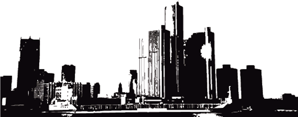 Detroit - Detroit City Skyline Png (980x401), Png Download