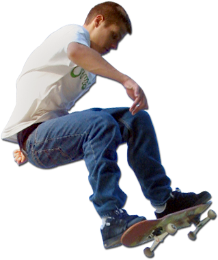 Go To Image - Skateboarder Png (323x388), Png Download