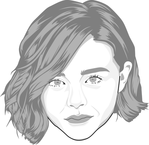 Chloë Moretz The Rising Star Caricate Of Chloë Moretz - Drawing (500x488), Png Download