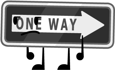 One Way Sign - Writing In The Academy (382x500), Png Download