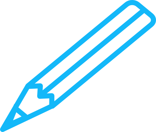 Original Png Clip Art File Pencil Blue White Svg Images (600x509), Png Download