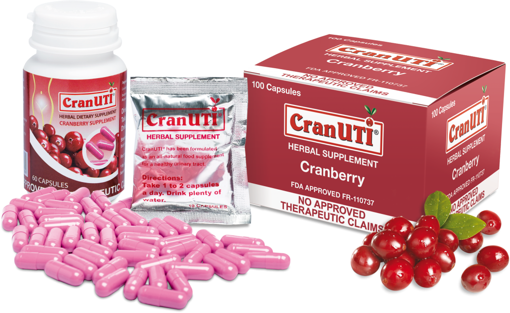 Cranuti Product Shot With Cranberry - Cran Uti Dosage (1024x629), Png Download