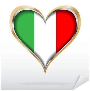 Vector Illustration Of Italian Flag In Golden Heart - Illustration (400x400), Png Download