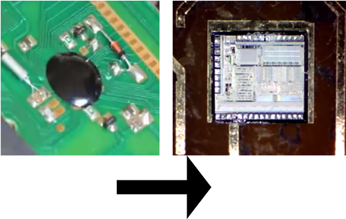 Desencapsulado De Un Chip En Placa - Electronic Component (500x400), Png Download