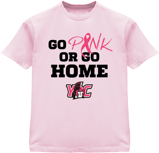Gildan Breast Cancer T-shirt - York College Of Pennsylvania (560x610), Png Download