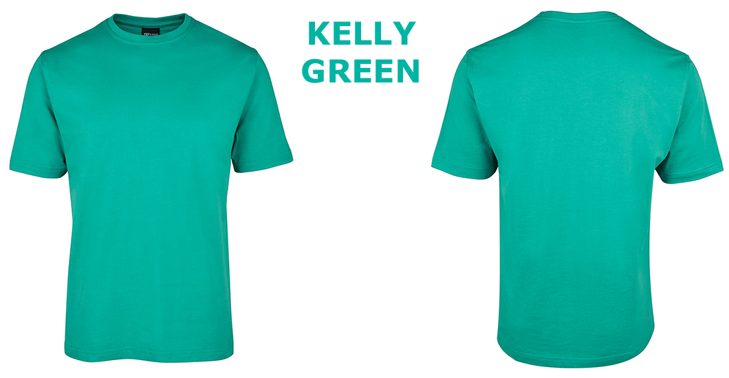 Custom Printed Unisex T Shirts Kelly Green - Green T Shirt Png (1200x600), Png Download