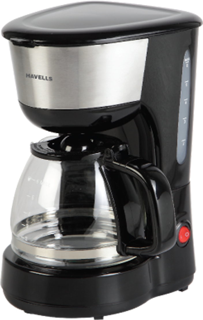 Drip Café N - Havells Drip Cafe N 6 6 Cup Coffee Maker (steel/black) (1200x1140), Png Download
