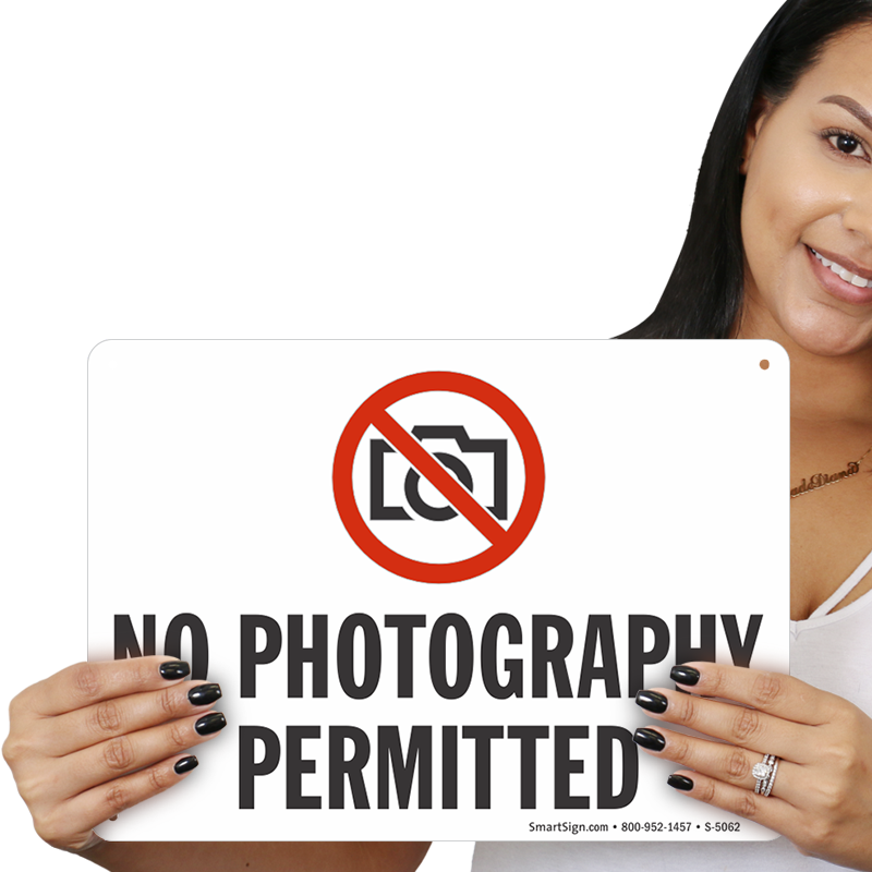 No Photography Permitted, Prohibition Sign - Smartsign Aluminum Sign, Legend Notice: No Cameras (800x800), Png Download