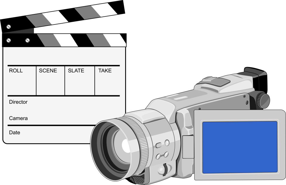 Video Camera Movie Clapboard Retro - Video Camera Movie Clapboard Retro Shower Curtain (960x621), Png Download