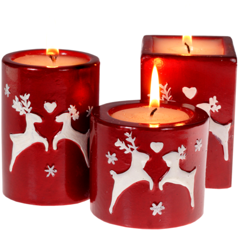 Christmas Candles - Red And White Christmas Candles (600x573), Png Download
