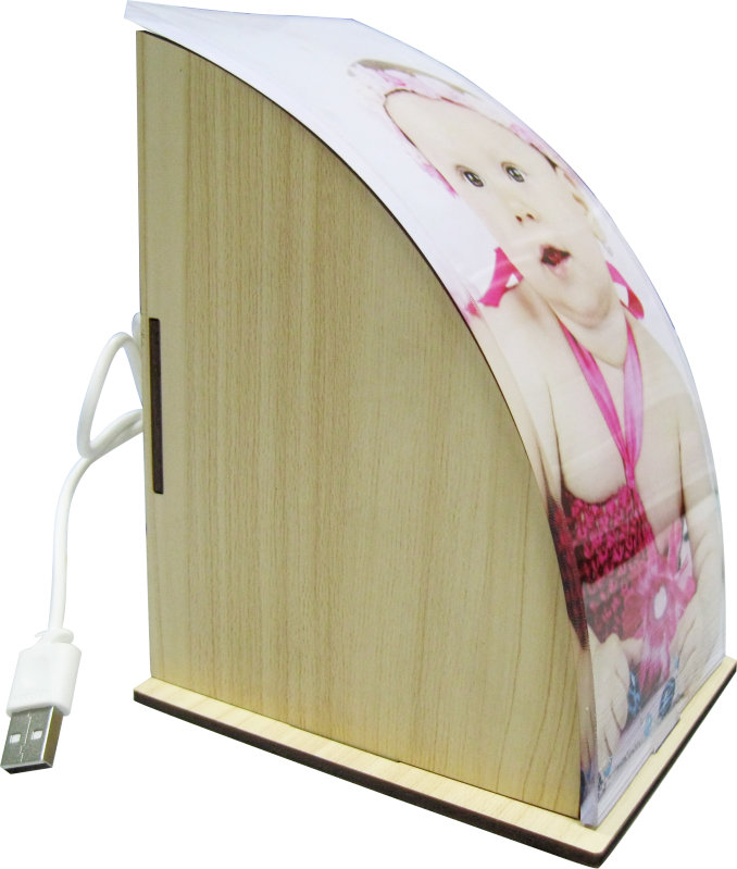 Sublimation Cute Curve Shaped Personalised Desk Lamp - Plywood (678x799), Png Download