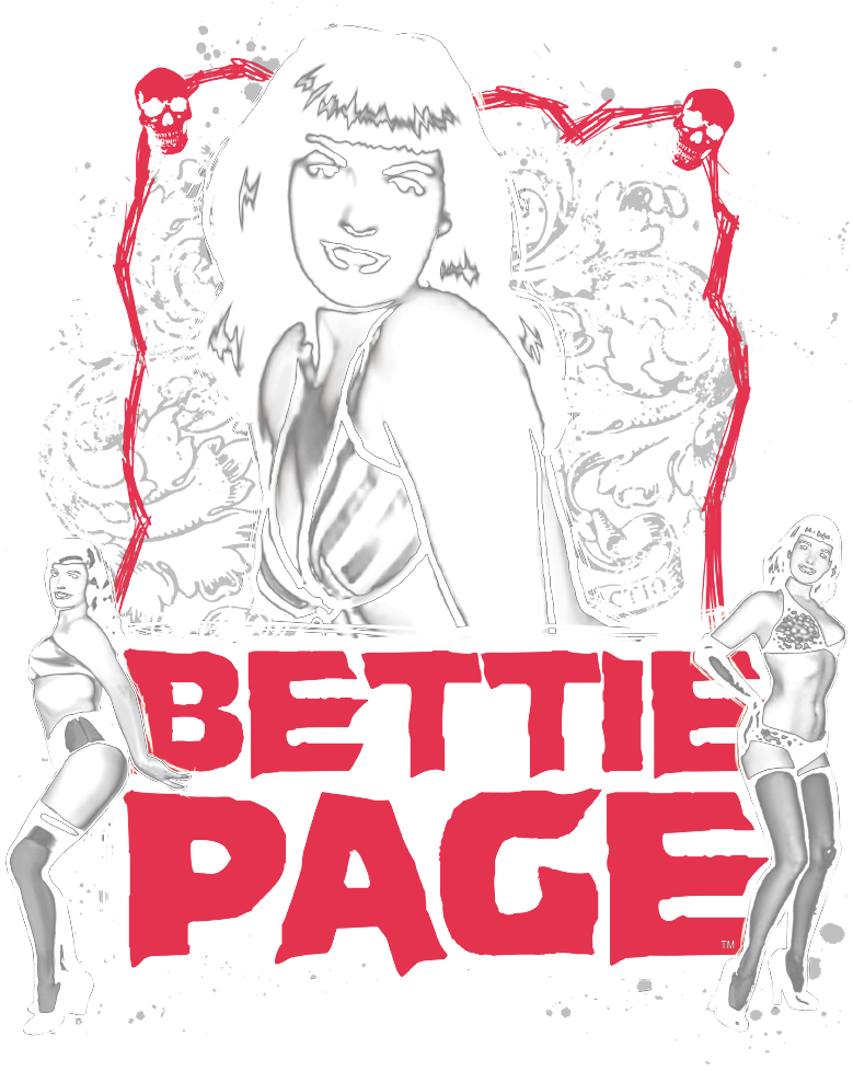 Bettie Page Bettie Scary Hot Men's Ringer T-shirt - Illustration (792x982), Png Download