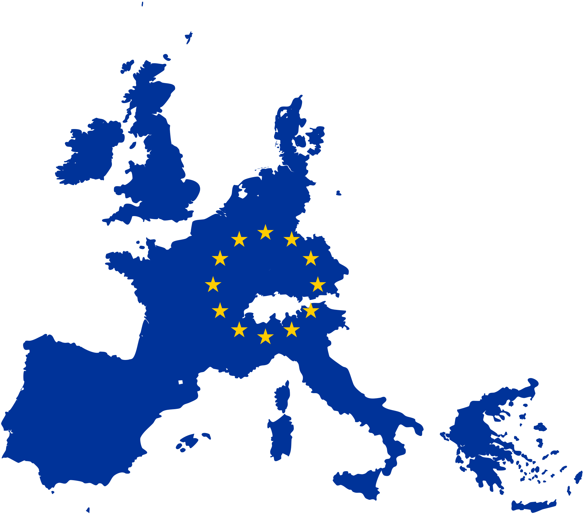 Open - Europe Map With Flag (2000x1765), Png Download