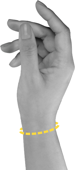 Wrist Size Guide - Flesh (259x588), Png Download