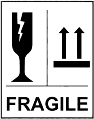 Black Fragile Sign - Fragile Sign (325x445), Png Download