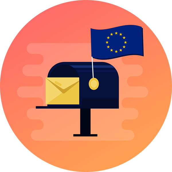 Mailbox With An Eu Flag - Email (600x600), Png Download