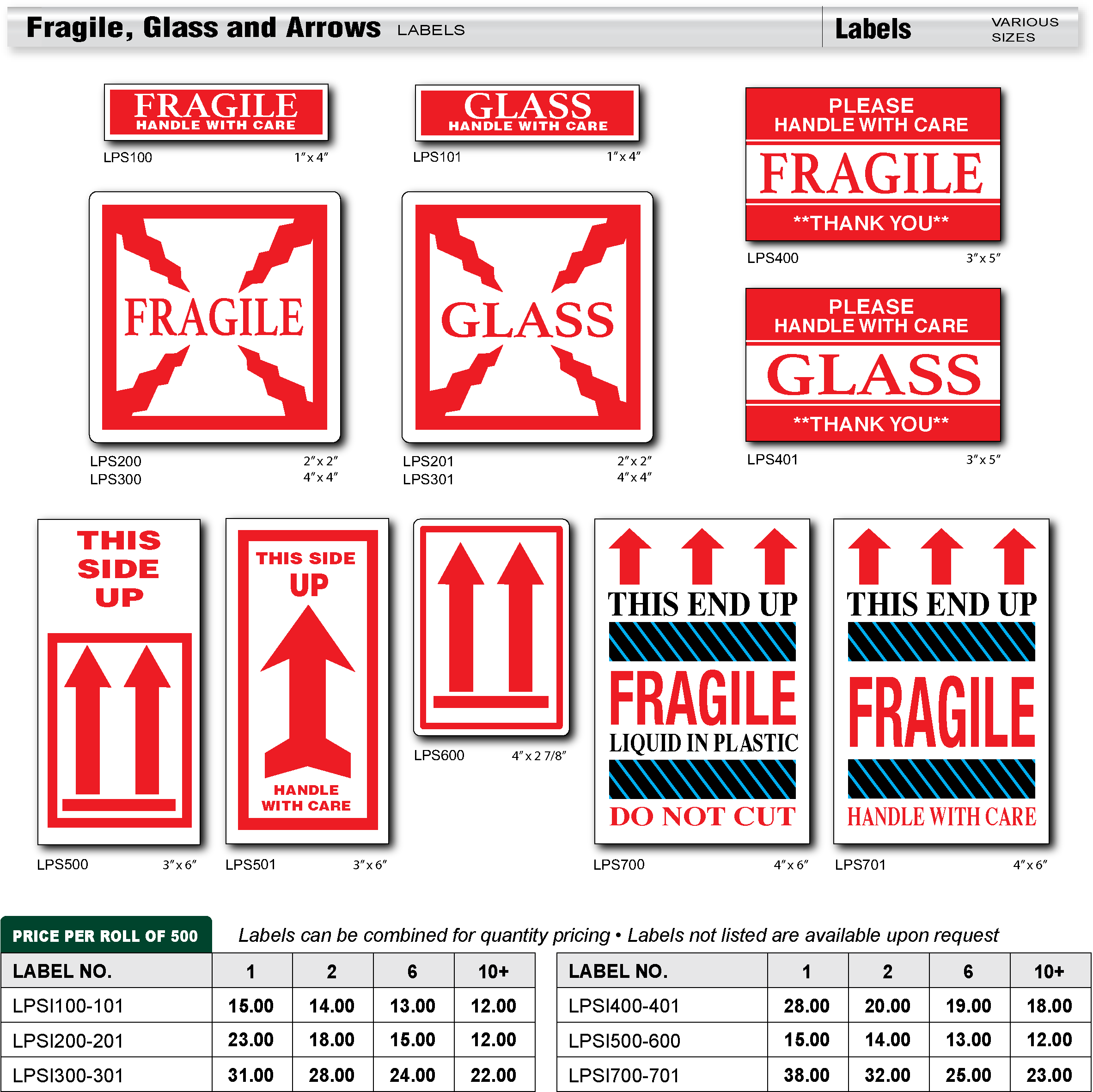 Fragile, Glass And Arrows - Staples This Side Up Fragile Label 4" X 6" (dl1550), (2371x2367), Png Download