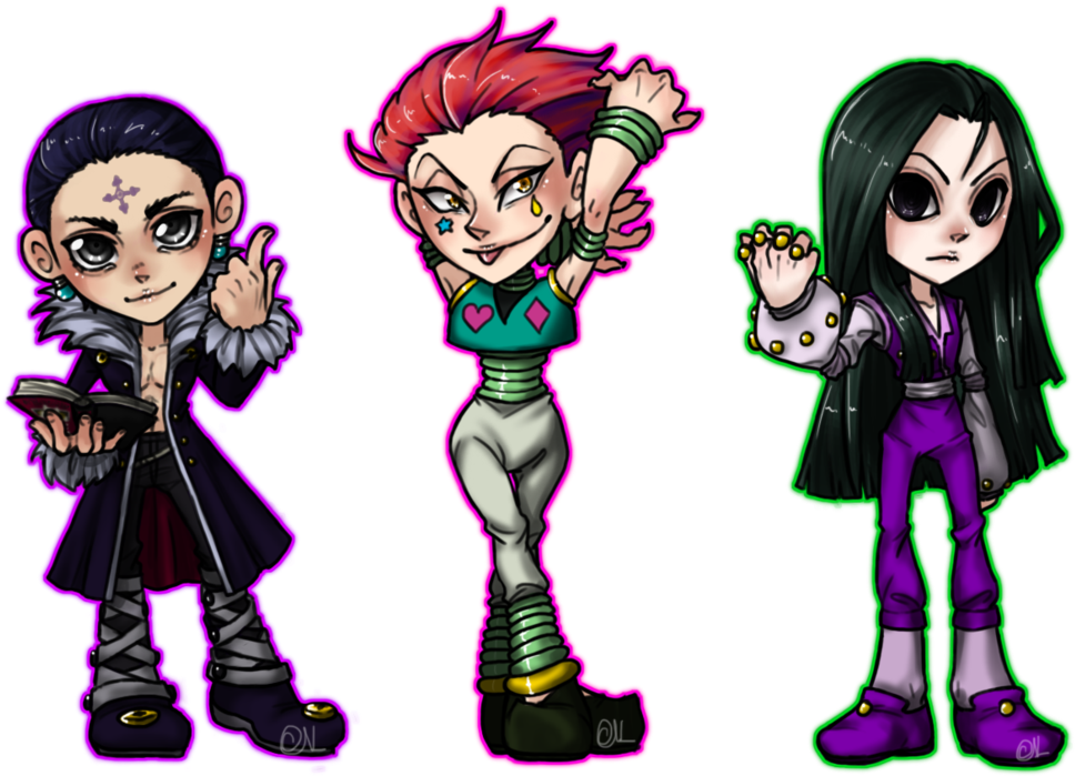 Chibi Group Sticker Of Chrollo, Hisoka, And Illumi - Hisoka (1035x771), Png Download