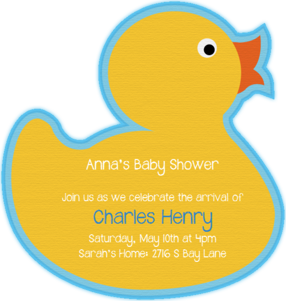 Com Online Baby Shower Invitations Little Duckie Yello - Baby Shower (569x600), Png Download