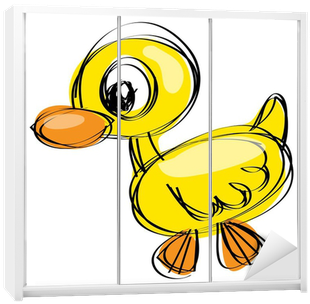 Sketched Duck Shower Curtain (400x400), Png Download