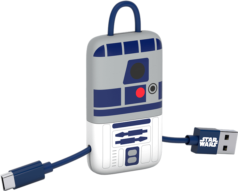 Star Wars Tlj R2d2 Keyline Micro Usb Cable 22cm - Star War Micro Usb (1000x1000), Png Download