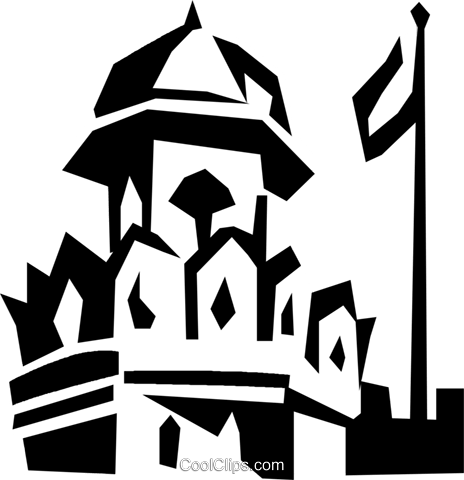 Red Fort, India Royalty Free Vector Clip Art Illustration - Red Fort Vector Png (464x480), Png Download