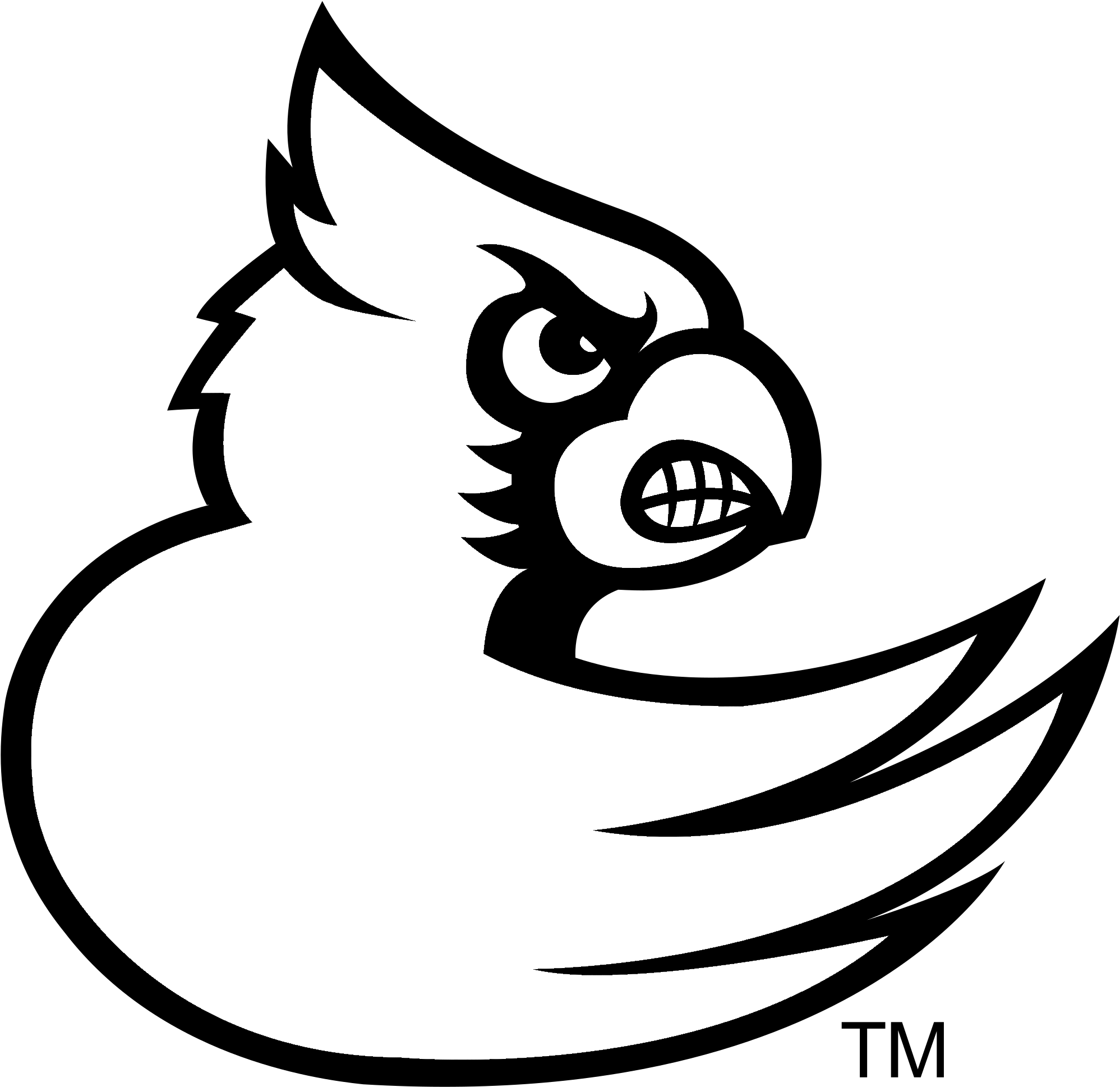 Louisville Cardinals Logo Black And White - Louisville Cardinals Coloring Pages (2400x2400), Png Download