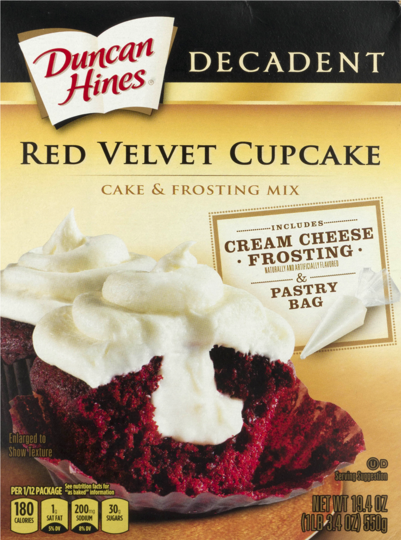 Duncan Hines Cake & Frosting Mix Red Velvet Cupcake, - Duncan Hines Decadent Red Velvet Cupcake Cake (1800x1800), Png Download