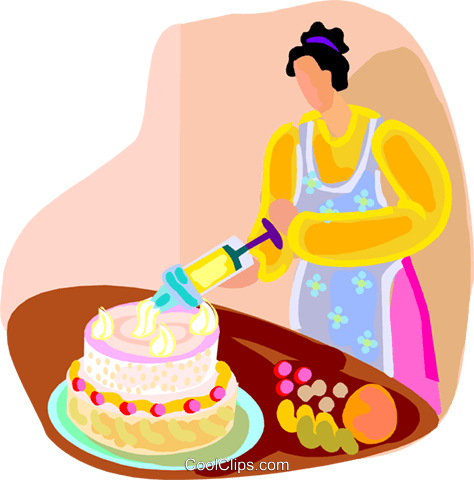 Dessert Cake With Decorative Icing Royalty Free Vector - Icing A Cake (474x480), Png Download