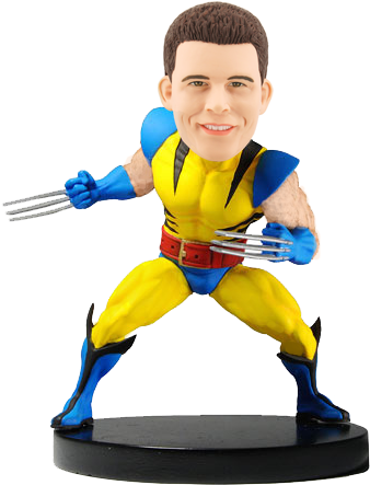 Customized Marvel Wolverine Bobblehead - Marvel Classic Resin Head Knocker Wolverine (500x500), Png Download