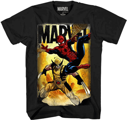 Spiderman And Wolverine Avengers T-shirt - Mke T Shirt (415x415), Png Download