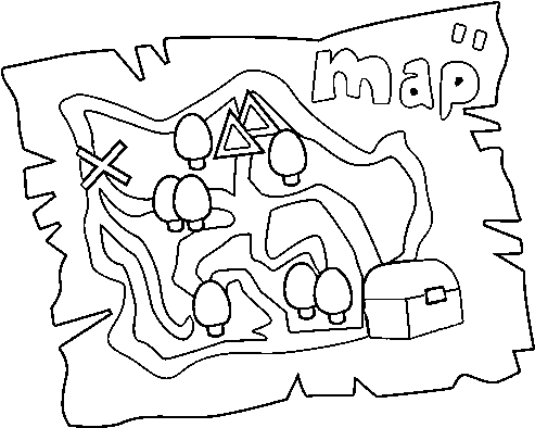 Treasure Map Coloring Page - Mapa De Tesoro Para Imprimir (600x470), Png Download