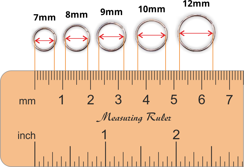 Download Nose Ring Sizes Chart Nose Piercing PNG Image With No 