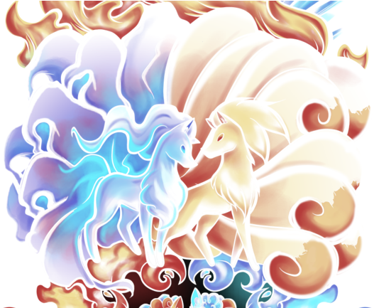Nine Tales Of Ice And Fire - Ninetales Ice And Fire (571x432), Png Download