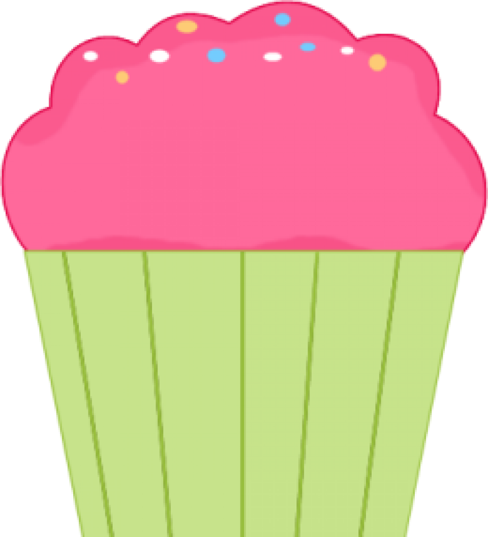 Cropped Pink Cupcake - Pink Cupcake Clip Art (960x1056), Png Download